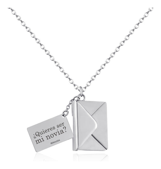 Collar Dije Sobre Mensaje Personalizado Jojeria Inoxidable