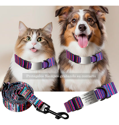 Soku Collar Perro Personalizado Ajustable Correa Mascota