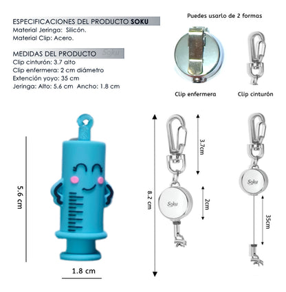 Soku Llavero Yoyo Rompe Ampolletas Jeringa Enfermera