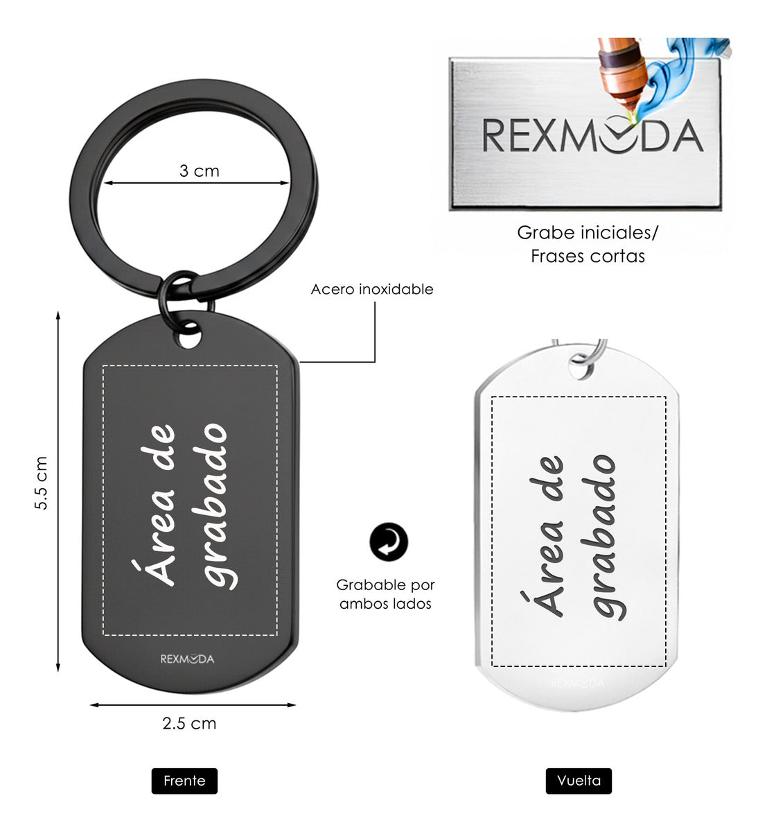 2x Llaveros Personalizado Parejas Aniversario Inoxidable