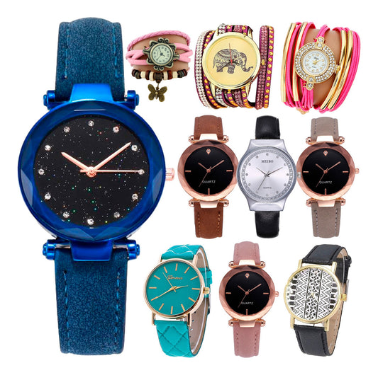 10 Reloj Geneva Mayoreo Mujer Piel Vinil Moda Dama Calidad