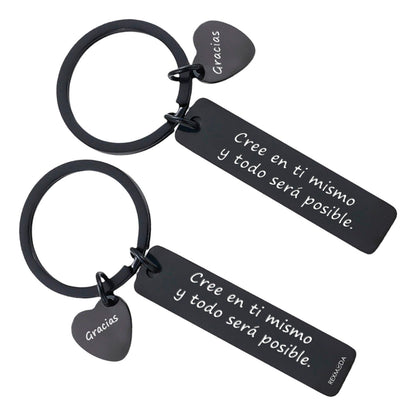 Llaveros Pareja Personalizado Acero Inoxidable Corazon