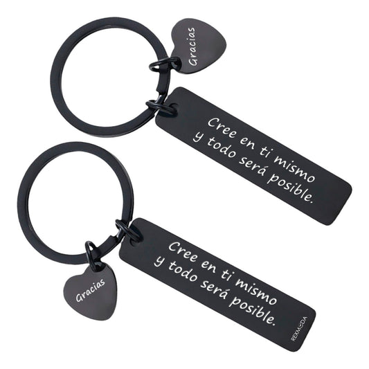 Llaveros Pareja Personalizado Acero Inoxidable Corazon