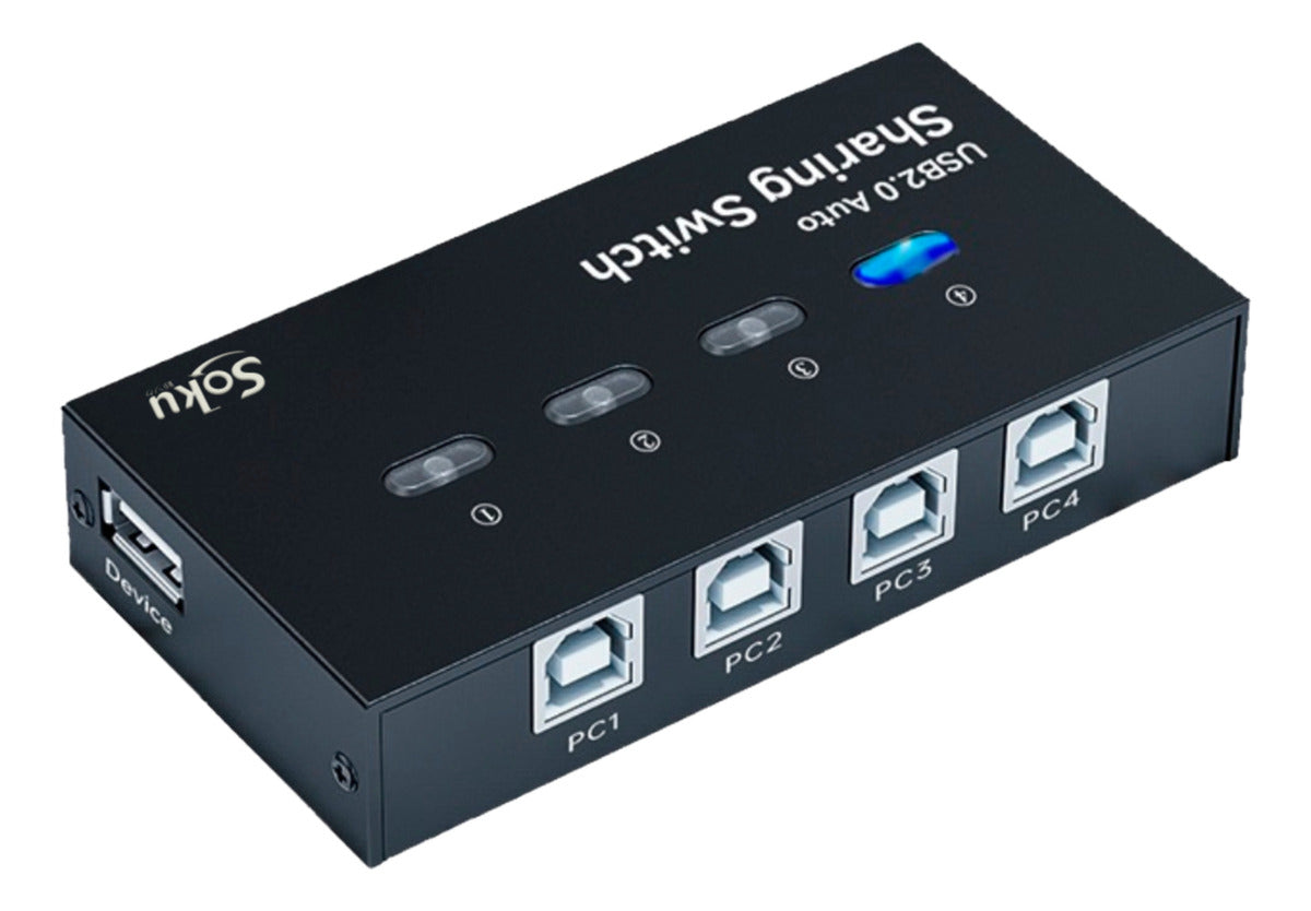 Conmutador Impresora 4 Puertos Hub Divisor Switch Manual