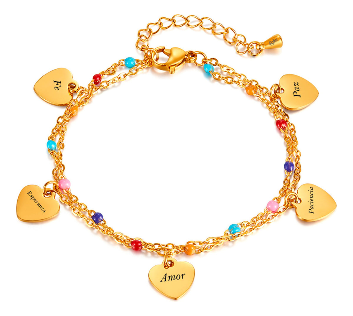Pulsera Corazón Personalizada Grabado  Acero Titanio