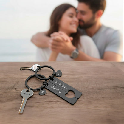Llaveros Pareja Personalizado Spoti Mensaje Acero Inoxidable