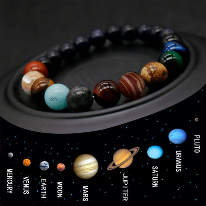 2 Pulseras Planetas Sistema Solar Ajustable Cuarzos Universo