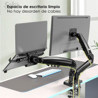 Soku Base Doble Monitor Grande 12kg Lap Ergonomico Dura Vida