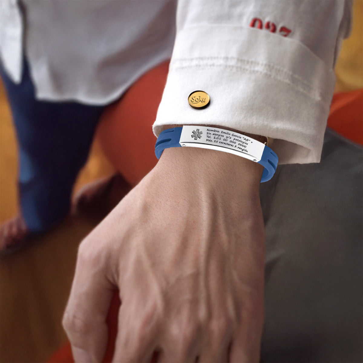 Soku Pulsera Médica Personalizada Emergencias Acero Premium+