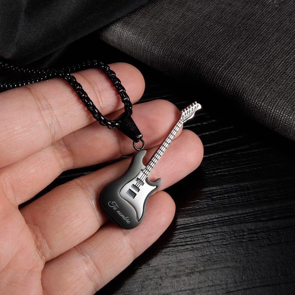 Soku Collar Personalizada Guitarra Música Acero Titanio
