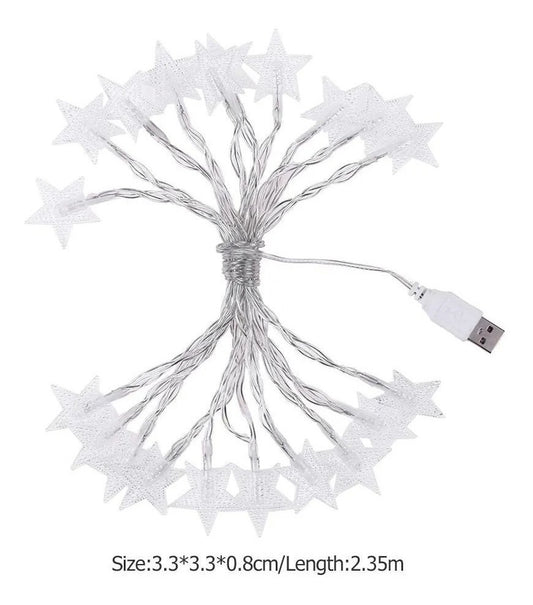 15 Serie Usb Luces Estrella Boda Evento Fiesta 20 Leds 3m