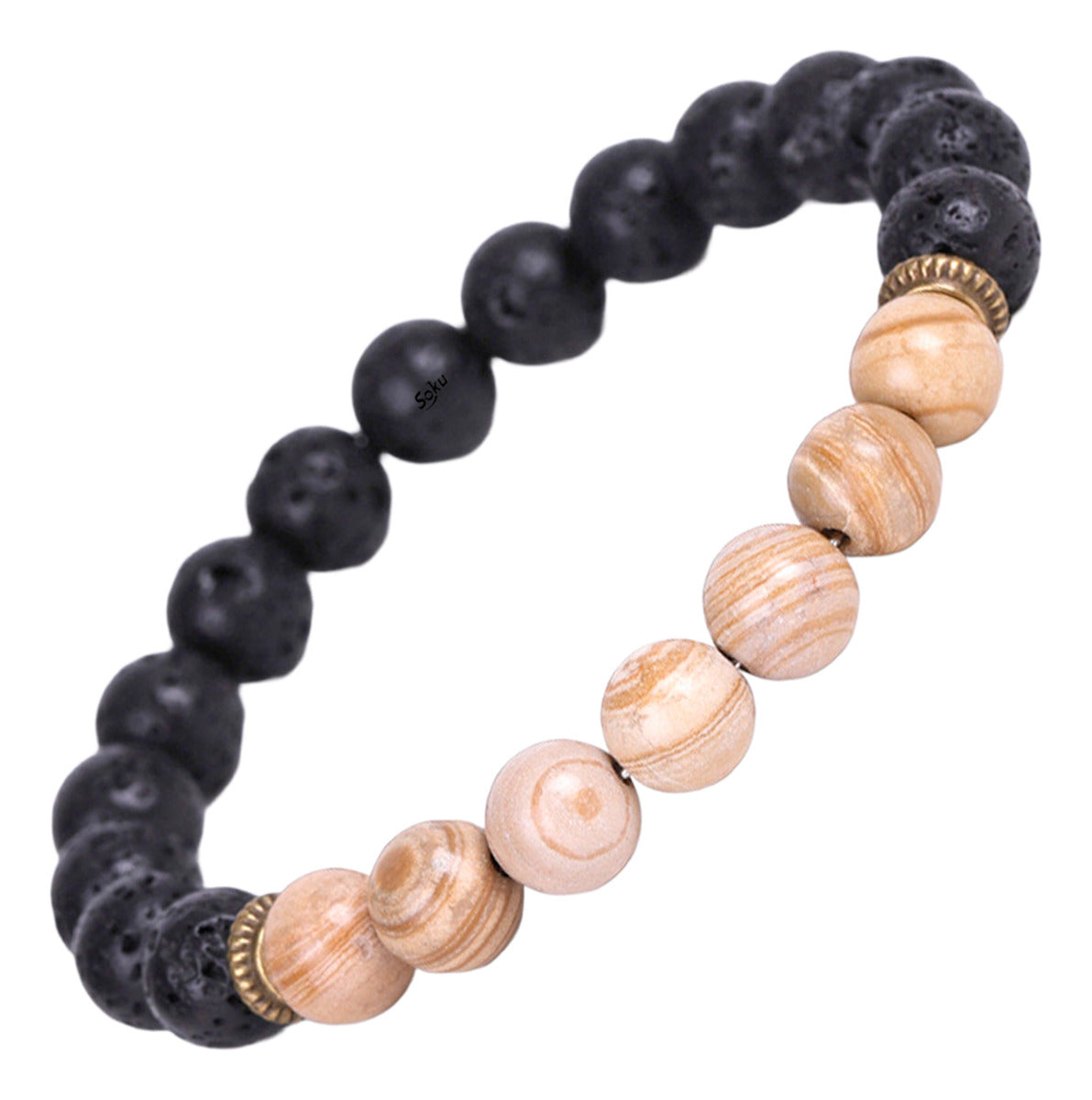 Pulsera Ajustable Lava Dual Balance Natural Yoga Moda