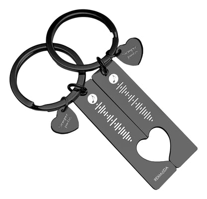 Llaveros Pareja Personalizado Spoti Mensaje Acero Inoxidable