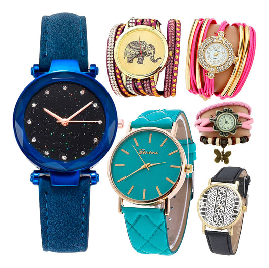 6 Reloj Iman Mujer Mayoreo Metal Cristal Proveedor Lote B237