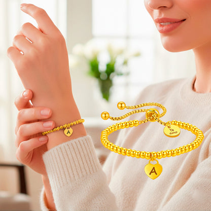 Pulsera Personalizada Esclava Desliz Dije Corazon Inoxidable