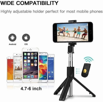 Palo Selfie Tripie Control Remoto Bluetooth Trípode Celular