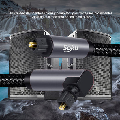Soku Cable Audio Fibra Óptica Estéreo Digital 5.1 Codo Pro