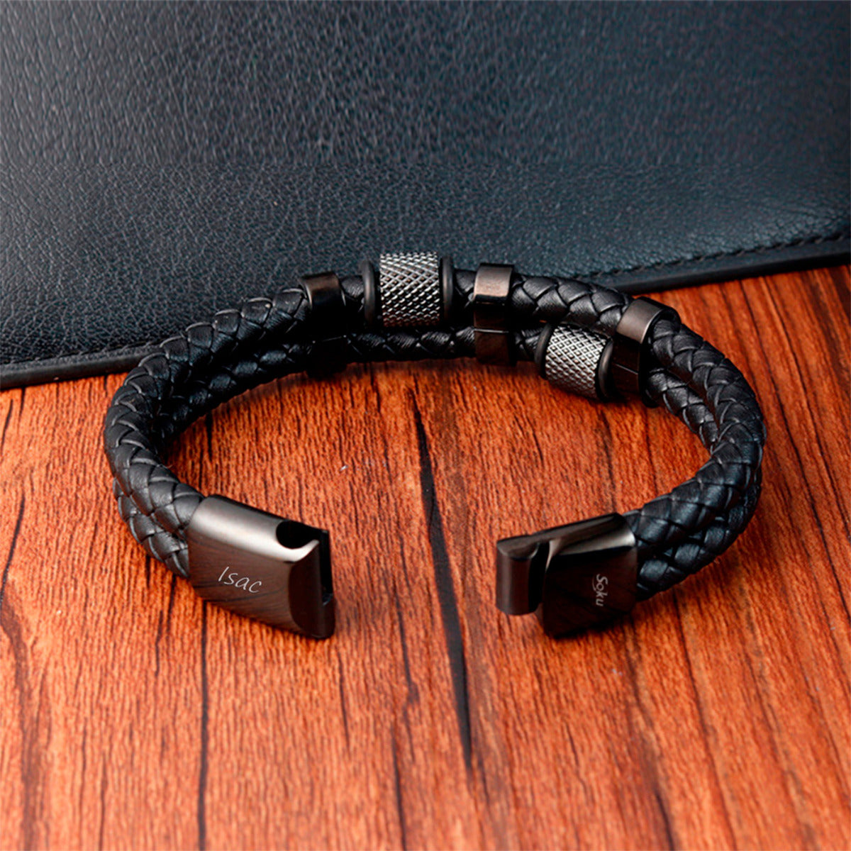 Soku Pulsera Personalizada Micro Piel Inoxidable Titanio