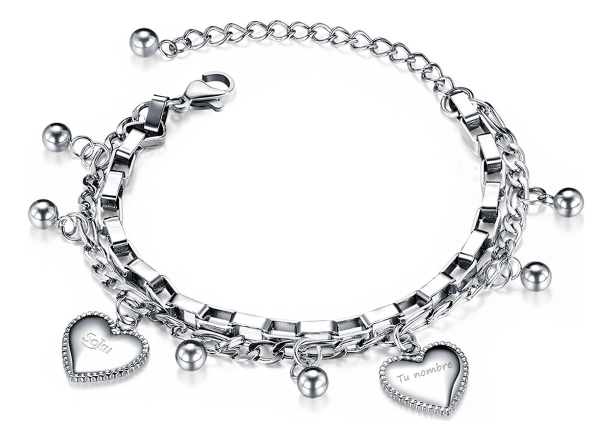 Soku Pulsera Personalizada Cadena Acero Inoxidable Dura Vida