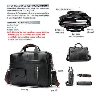 Portafolio Para Mac Laptop Pro Piel Genuina Calidad Soku