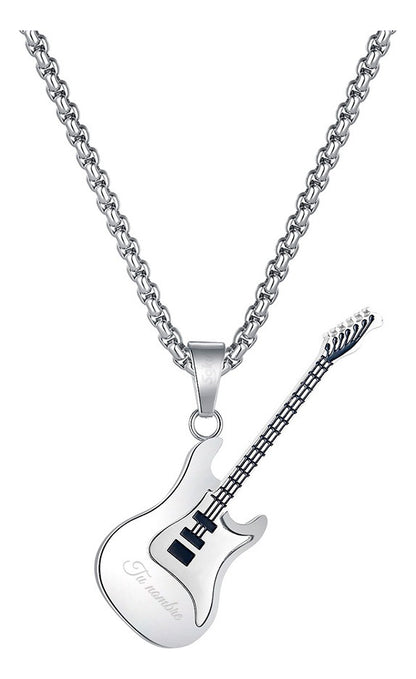 Soku Collar Personalizada Guitarra Música Acero Titanio