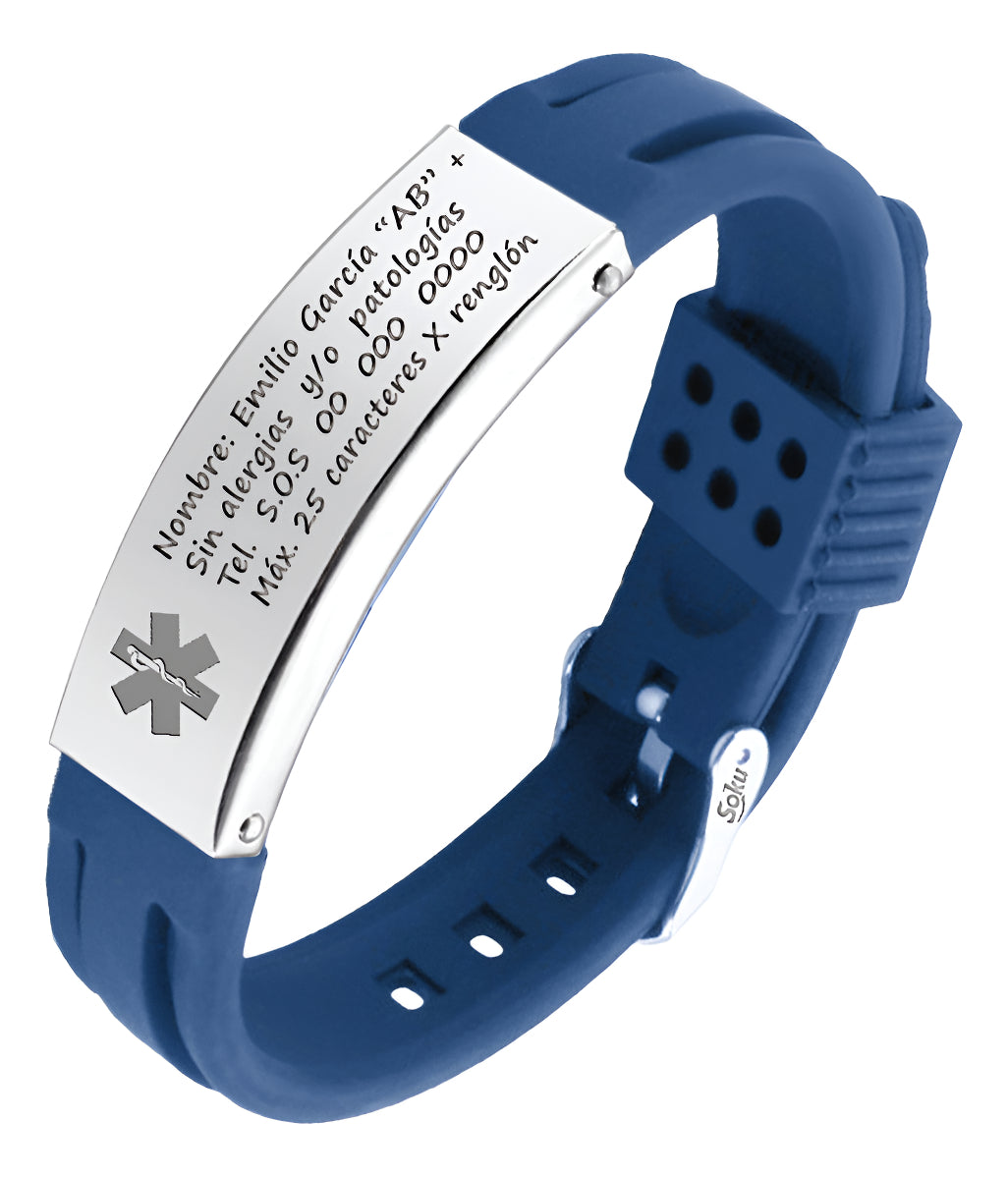 Soku Pulsera Médica Personalizada Emergencias Acero Premium+