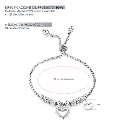 Soku Pulsera Cruz Inoxidable Zirconias Corazon Jesus Cristo