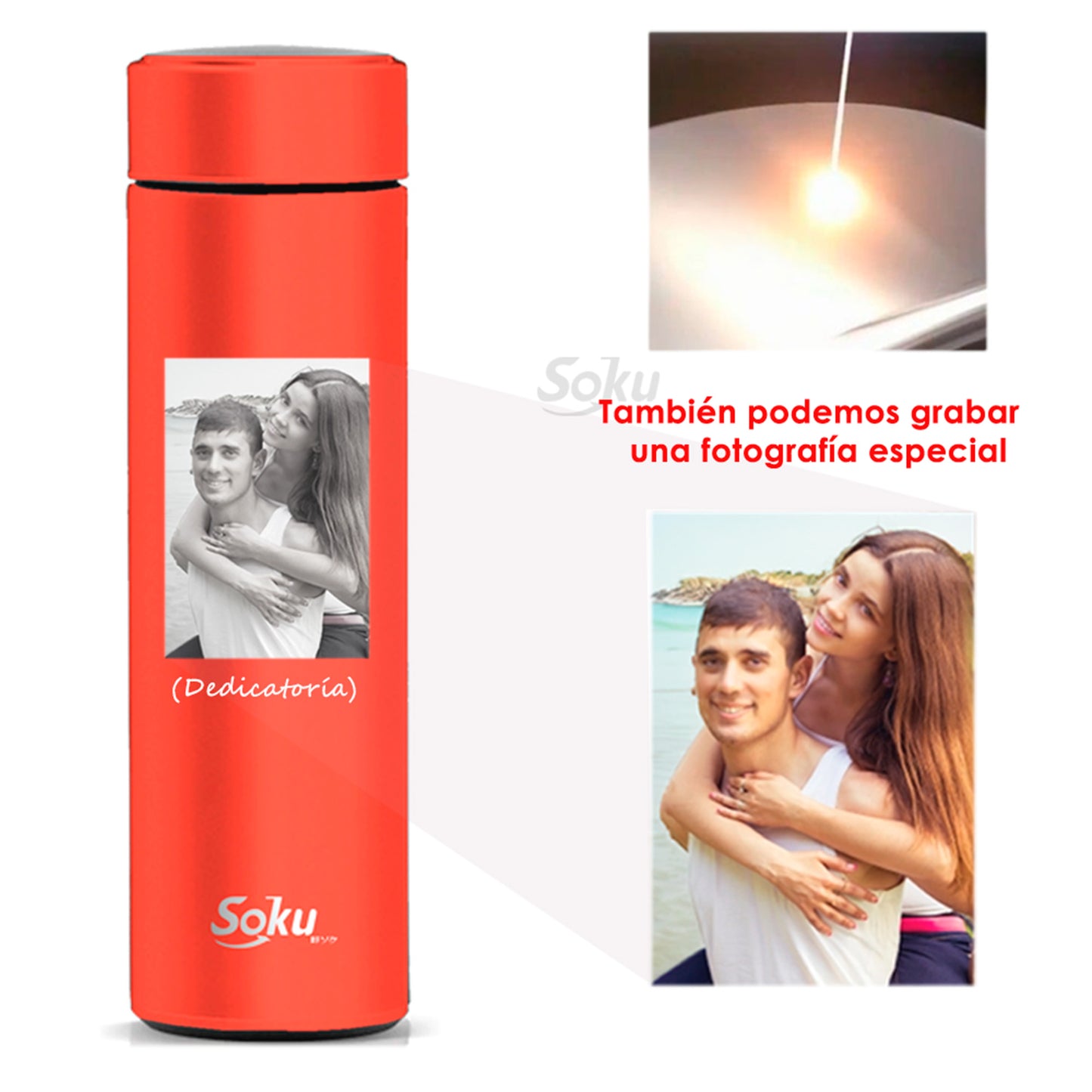 Soku Termo Personalizada Inteligente Touch Acero Inoxidable